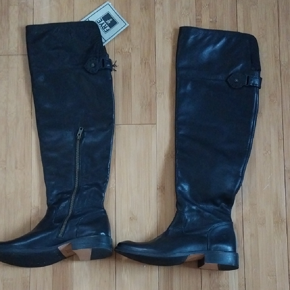 Frye Black Leather Tall Boots